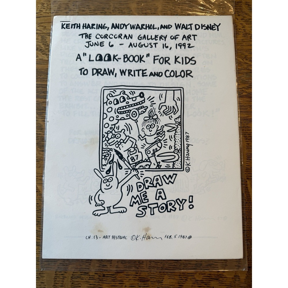 Vintage 1992 Keith Haring Corcoran Art Gallery Activity Coloring Look Book Rare